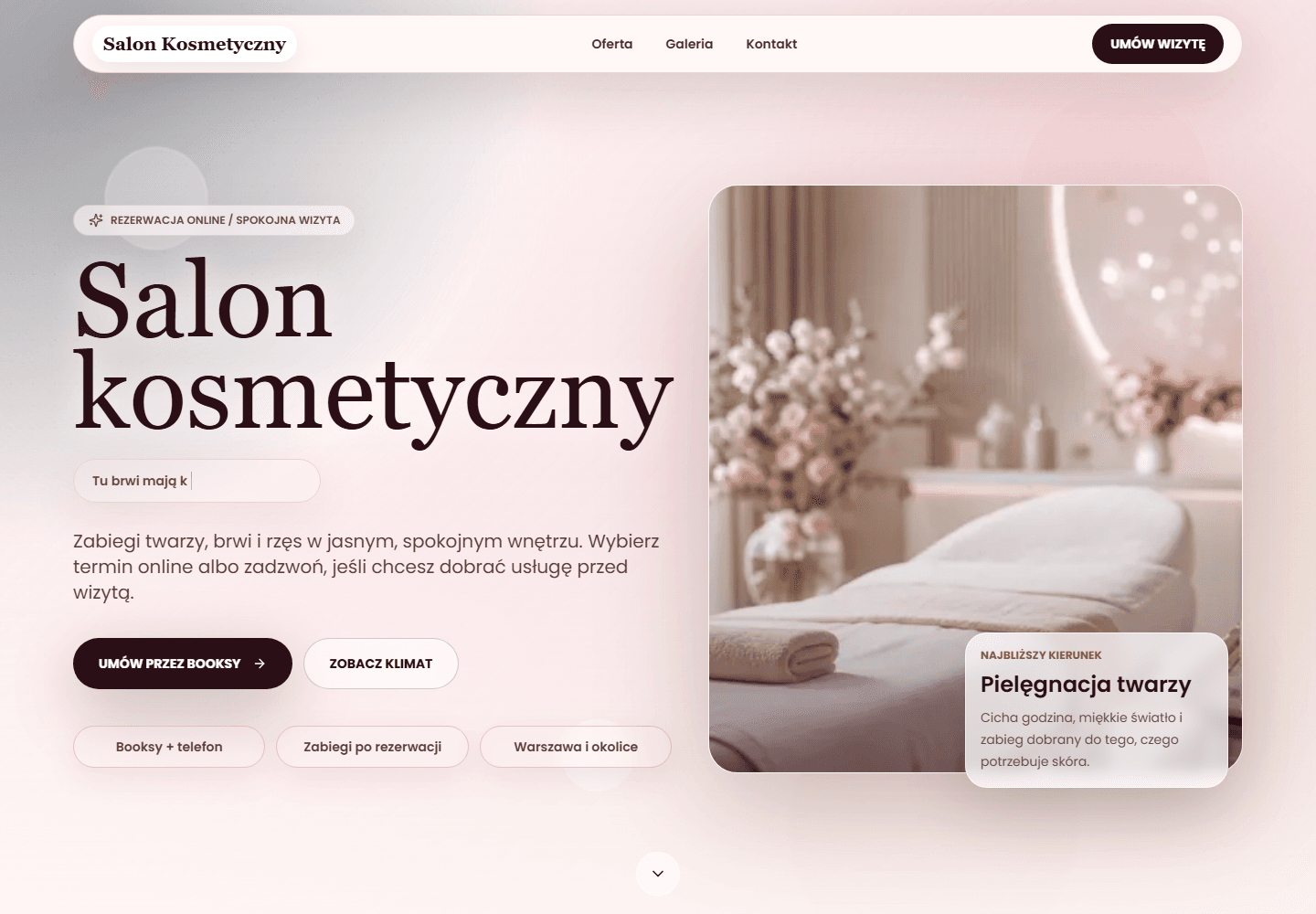 Podgląd przykładowej strony internetowej